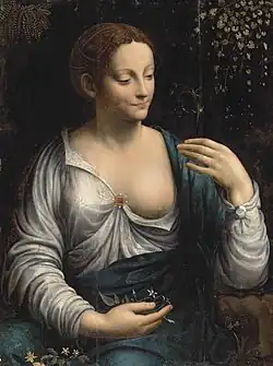 Follower of Leonardo da Vinci, "Flora," 16th century. Oil on panel, 26¾ x 20 in. (68 x 50.8 cm). Private collection, St. Petersburg (Christie's Old Master & British Painting Day Sale, London, 4 July 2012, lot 108).