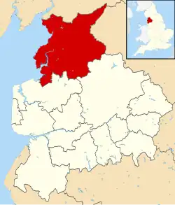 Lancaster shown within Lancashire