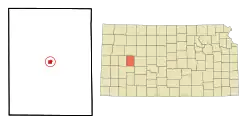 Location within Lane County and Kansas