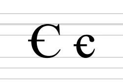 Capital and lowercase barred C