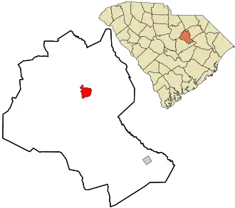 Location in Lee County and the state of South Carolina.