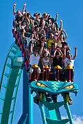 Leviathan at Canada's Wonderland, the tallest coaster in Canada (93 m or 306 ft, 148 km/h or 92 mph)