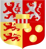 The current arms of the counts of Limburg Stirum display the arms of Berg/Limburg, Bronckhorst, Borculo, Wisch and Gemen.