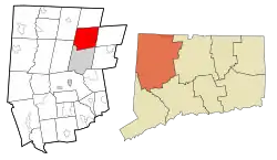 Winchester's location within Litchfield County and Connecticut