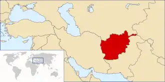 Location of Afghanistan