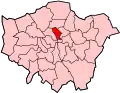 Location of the London Borough of Islington in Greater London