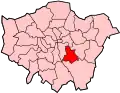 Location of the London Borough of Lewisham in Greater London