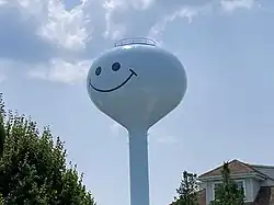 A photograph of the watertower in Longport, New Jersey.
