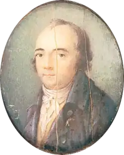 Oval miniature painting of Ludwig Ferdinand Huber