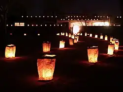 Luminarias during Christmas in Albuquerque, New Mexico
