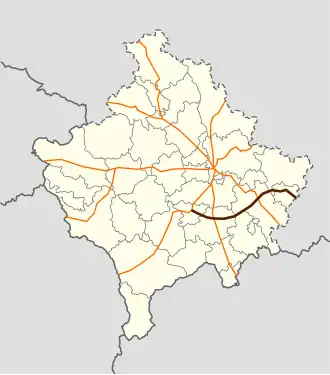 The M25.3 (N25.3) runs from the west to the east of Kosovo.
