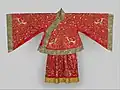Qing dynasty aoqun worn in theatre for female role, 18th century.
