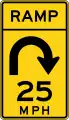 W13-9 Ramp speed advisory (hairpin curve)