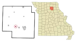 Location in Macon County and the state of Missouri