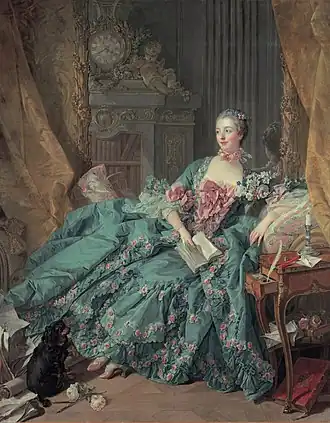 Madame de Pompadour; by François Boucher; 1756; oil on canvas; 2.01 x 1.57 m; Alte Pinakothek (Munich, Germany)[177]