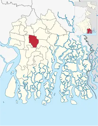 Location of Magrahat II community development block in South 24 Parganas district