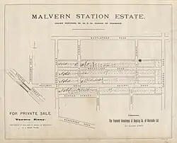 A map showing the planned housing estate next to Malvern station