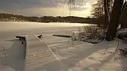 A frozen Mamanasco Lake, 2022.