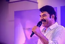 Portrait photo of Mammootty at Successful party of Abdrahaminte Santhathikal