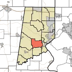 Location of Hogan Township in Dearborn County