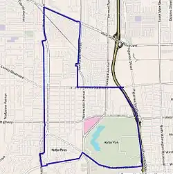 Harbor City as outlined by the Los Angeles Times