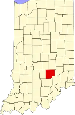 State map highlighting Bartholomew County