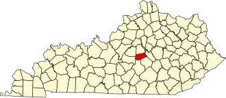 State map highlighting Boyle County