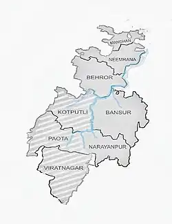 Map of Kotpulti Behror District