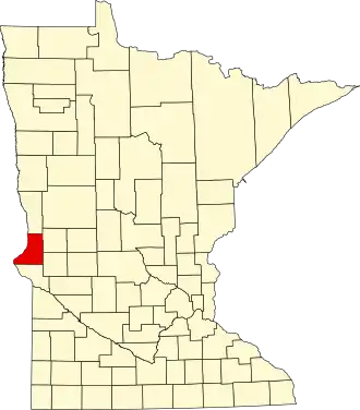 State map highlighting Traverse County