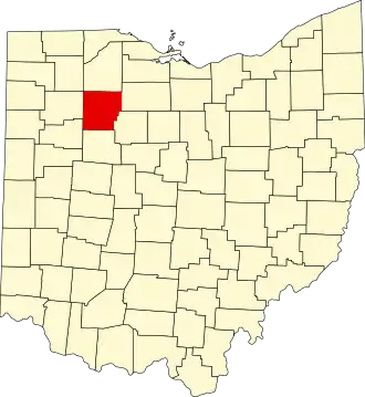 State map highlighting Hancock County