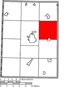 Location of Twin Township in Preble County