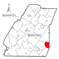 Map of Somerset County, Pennsylvania Highlighting Fairhope Township