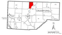 Location of Venango Township in Crawford County