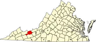State map highlighting Bland County