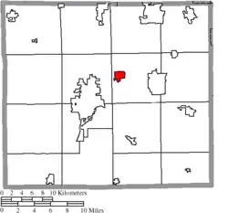 Location of Smithville in Wayne County