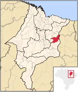 Location of Caxias in the state of Maranhão