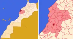 Location of the municipality of Sebt Gzoula in Morocco.