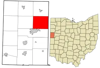 Location in Mercer County and the state of Ohio.
