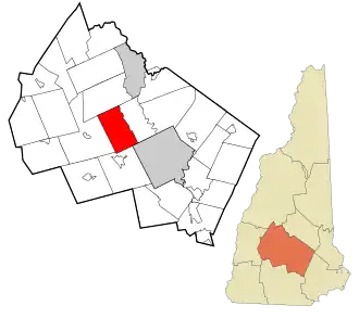 Location in Merrimack County and the state of New Hampshire.