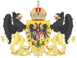 A vegetal compartment (branches) in a 1915 depiction of the Austrian coat of arms.