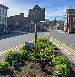 The southern-facing half of Millerstown's town square