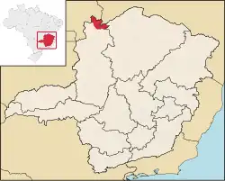 Location of Formoso in the state of Minas Gerais