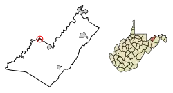 Location of Piedmont in Mineral County, West Virginia.