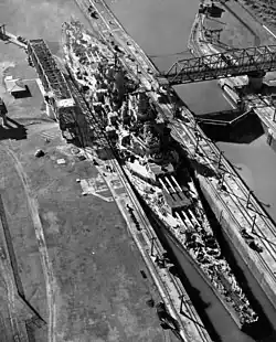 USS Missouri in the Panama Canal en route to the 1945 review