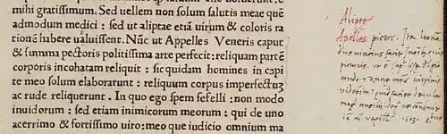 Vespucci's notation on an old manuscript