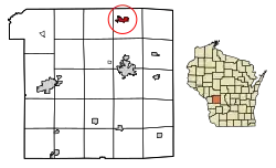 Location of Warrens in Monroe County, Wisconsin.