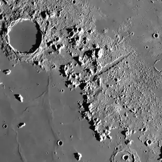 Location of Mont Blanc in lunar Alps