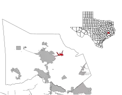 Location of Cut and Shoot, Texas
