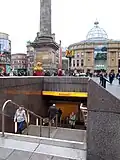 The station's Blackett Street entrance, situated adjacent to Grey's Monument.