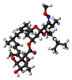 Ball-and-stick model of the moxidectin molecule